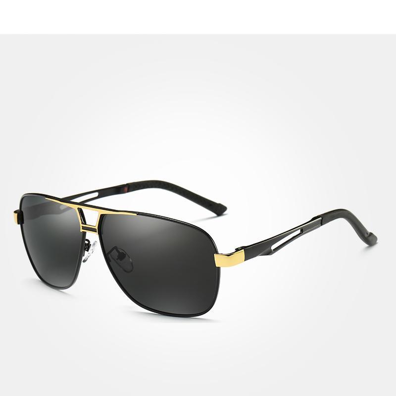 Business Luxury Men Polarized Square Driving Sunglasses Lens Brand Designer Aluminum Classic Frame Elegant Sunglasses