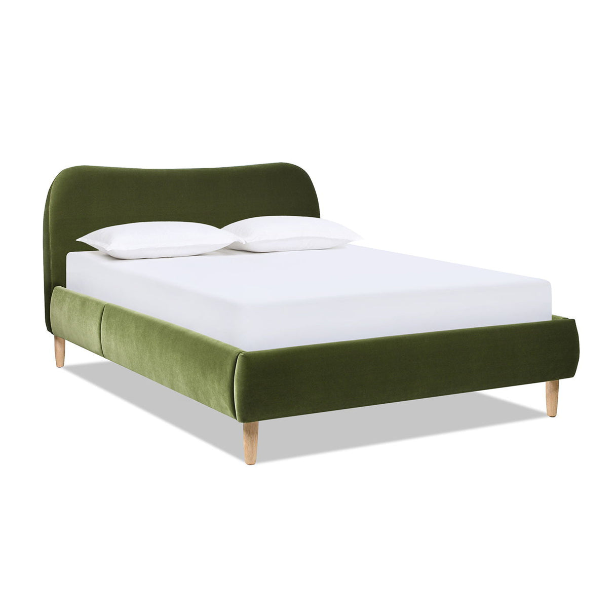 Roman - Curved Headboard Upholstered Platform Bed by Couch.com
