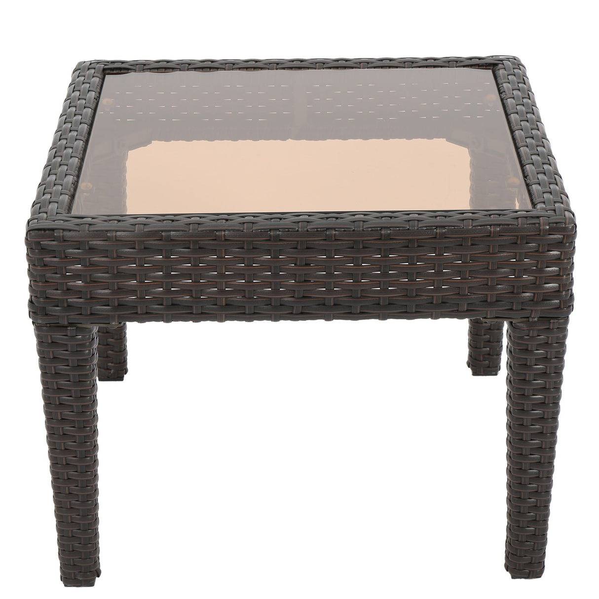 Nebulosity - Outdoor Accent Table With Square Glass Top - Brown Multi by Couch.com