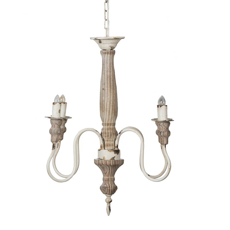 4 Light Chandelier, Hanging Light Fixture With Adjustable Chain For Kitchen, Bulb Not Included - Cream White by Couch.com