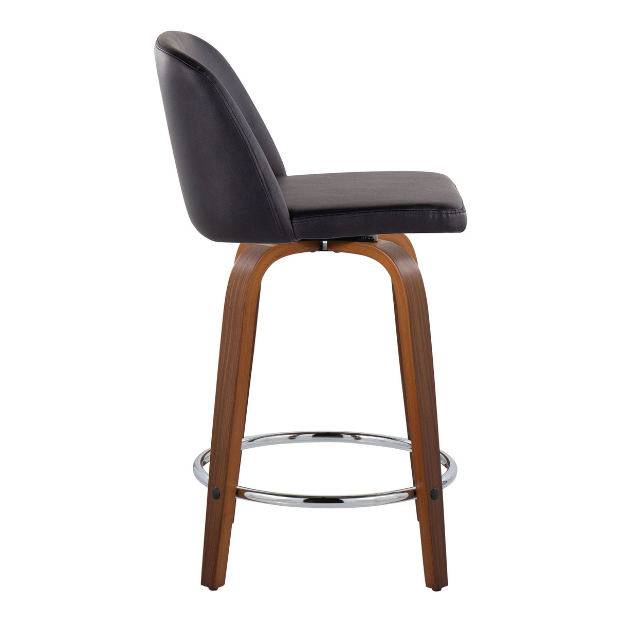 Toriano - Mid Century Modern Fixed Height Counter Stool With Swivel With Round Footrest (Set of 2) by Couch.com