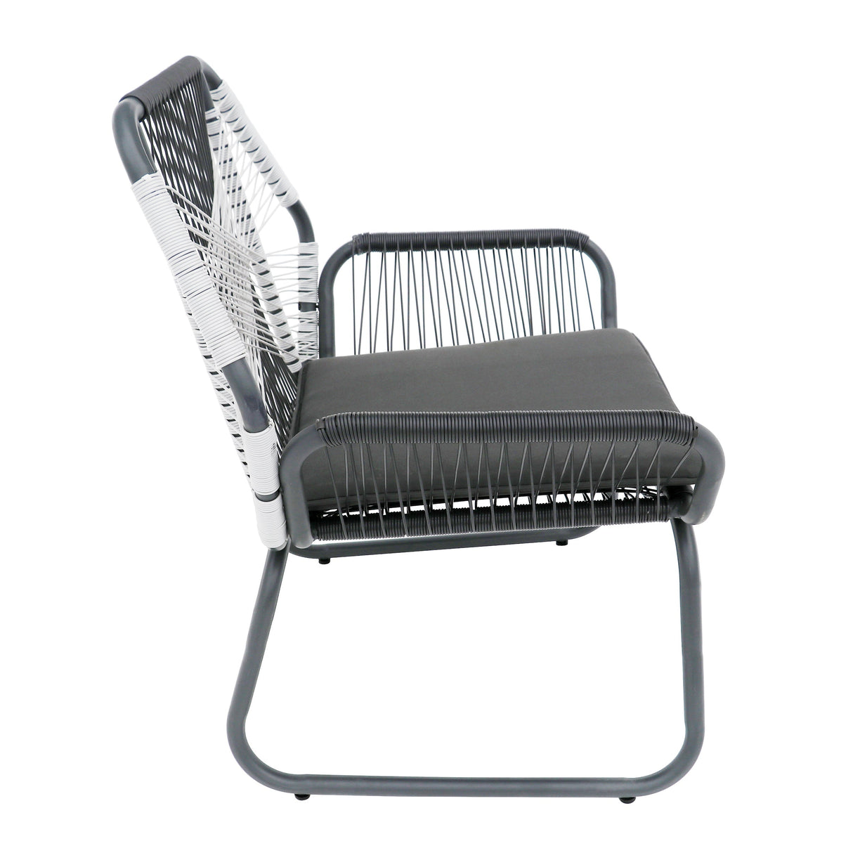 Set of 2 Woven Rattan Outdoor Club Chairs with Cushions