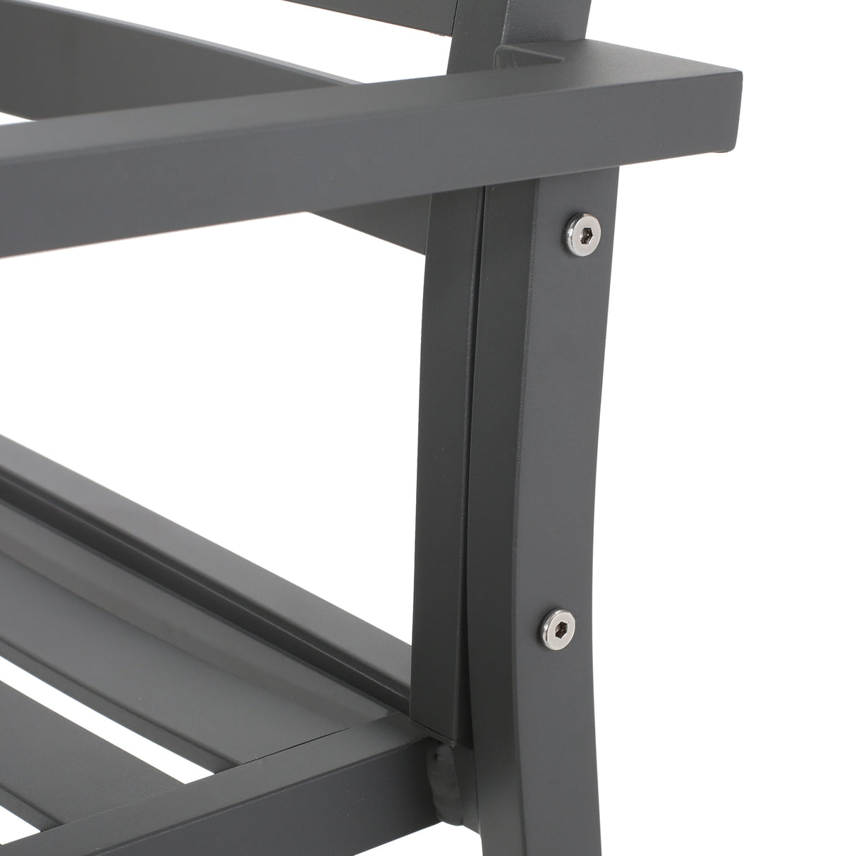 Outdoor Modern Aluminum Dining Chair (Set of 2), Gun Metal Gray