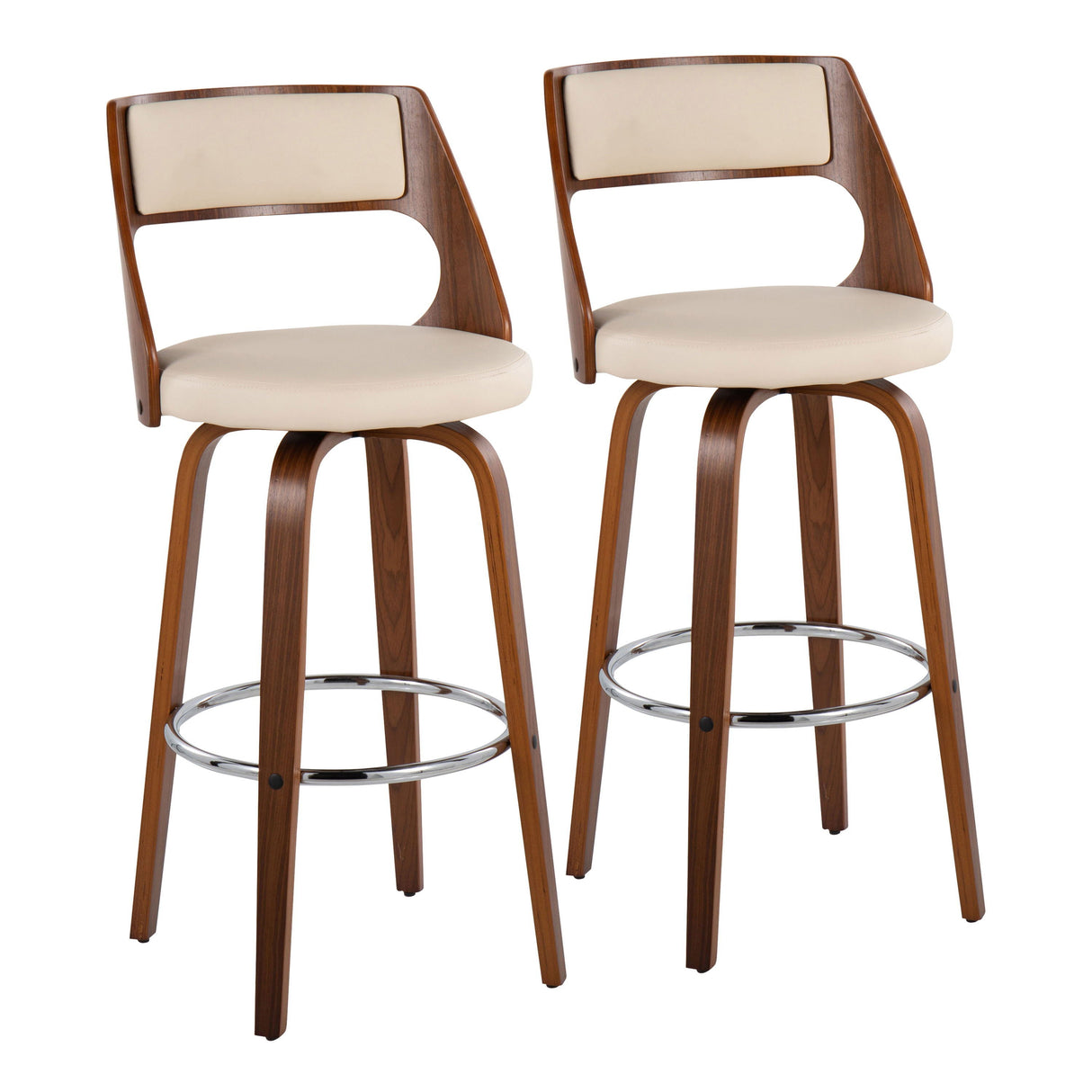 Cecina - Mid-Century Modern Barstool With Swivel (Set of 2) by Couch.com