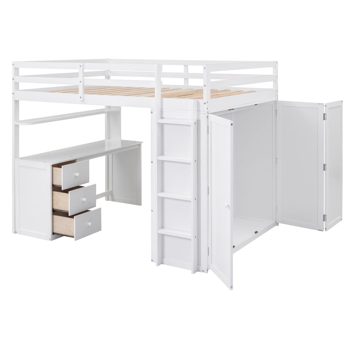 Loft Bed With Drawers, Desk, And Wardrobe by Couch.com