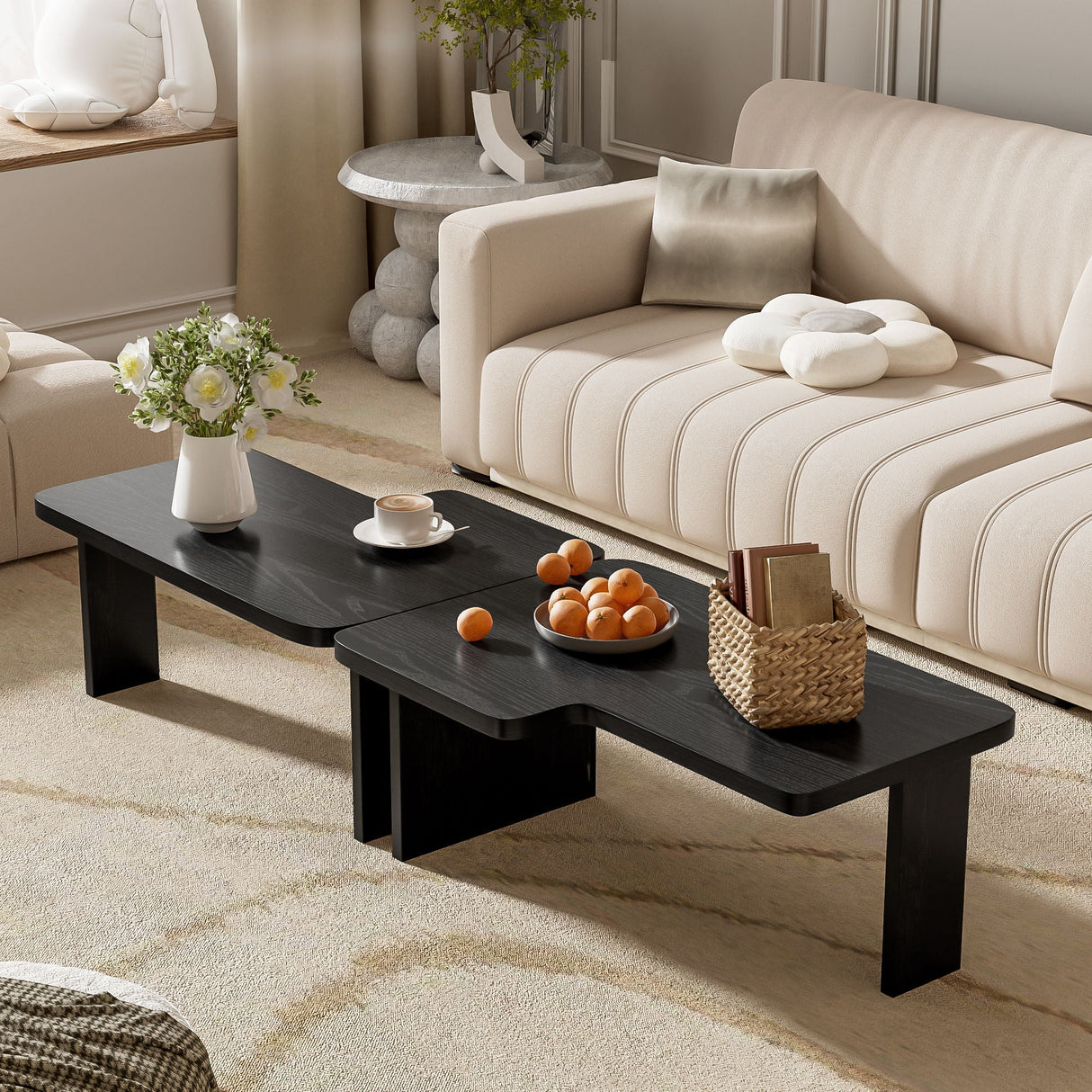 Modern Minimalist Coffee Table Set With Splicing Design by Couch.com