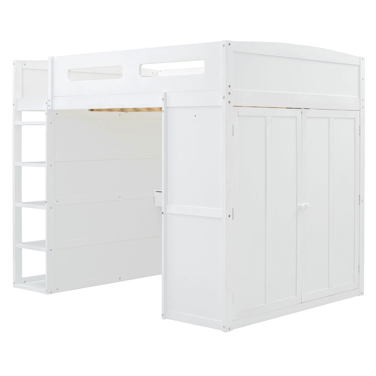 Loft Bed With Desk, Wardrobes, 4 Drawers And 4 Shelves by Couch.com