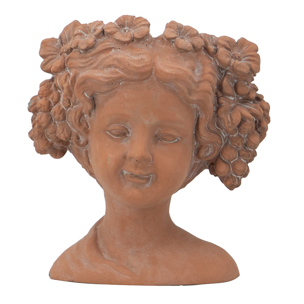 8X4X9" Visage Head Bust Planter, Home Wall Planter - Brown by Couch.com