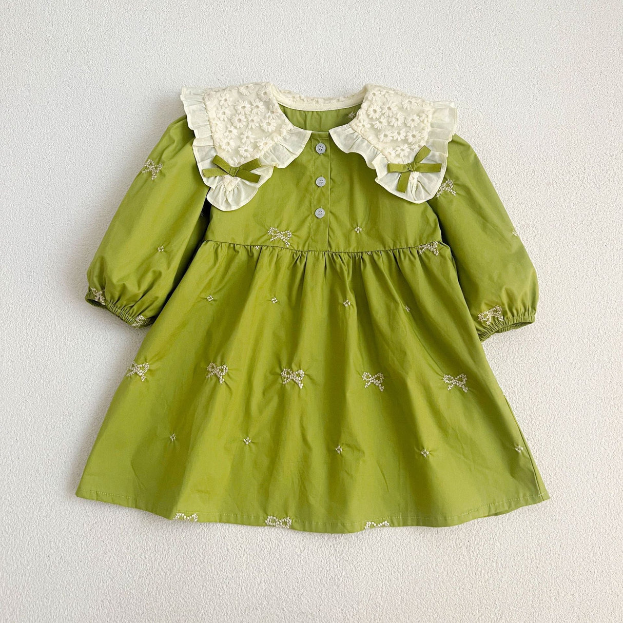 Autumn Clothes Baby's Gown Doll Collar Lace Embroidery