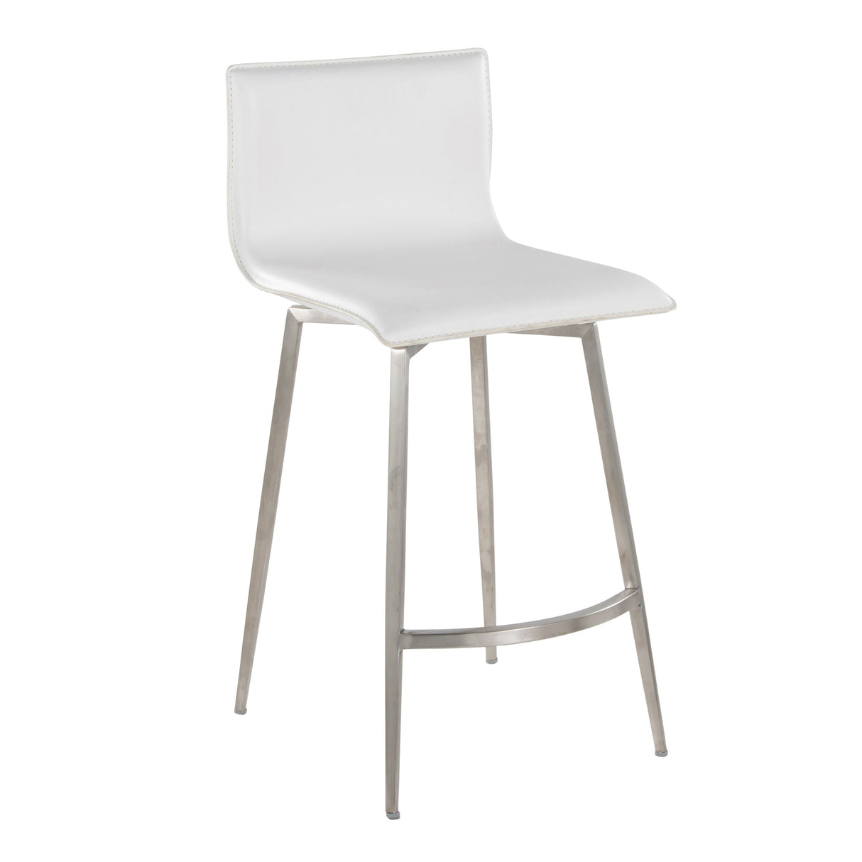 Mara - Upholstered Contemporary Fixed Height Counter Stool With Swivel (Set of 2) - White by Couch.com