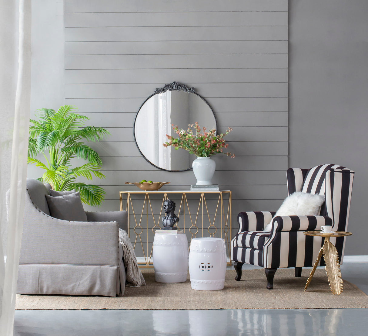 Classic Design Mirror With Baroque Inspired Frame For Bathroom, Entryway Console Lean Against Wall by Couch.com