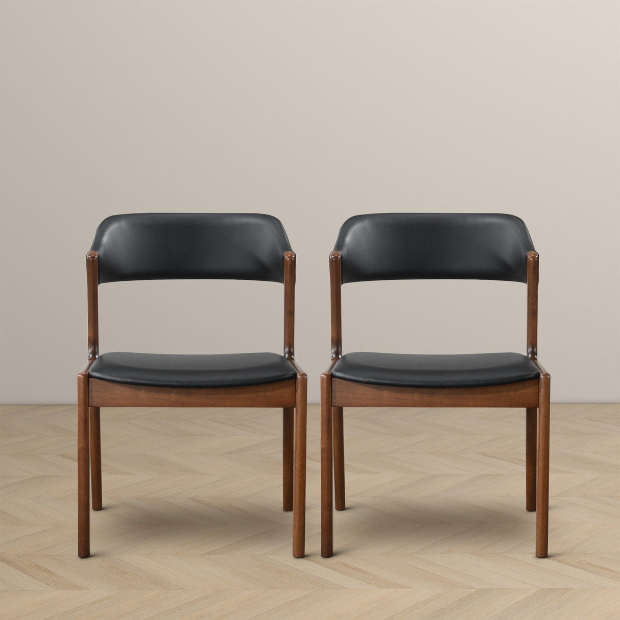 Enzo - Dining Chair (Set of 2) - Black / Brown by Couch.com