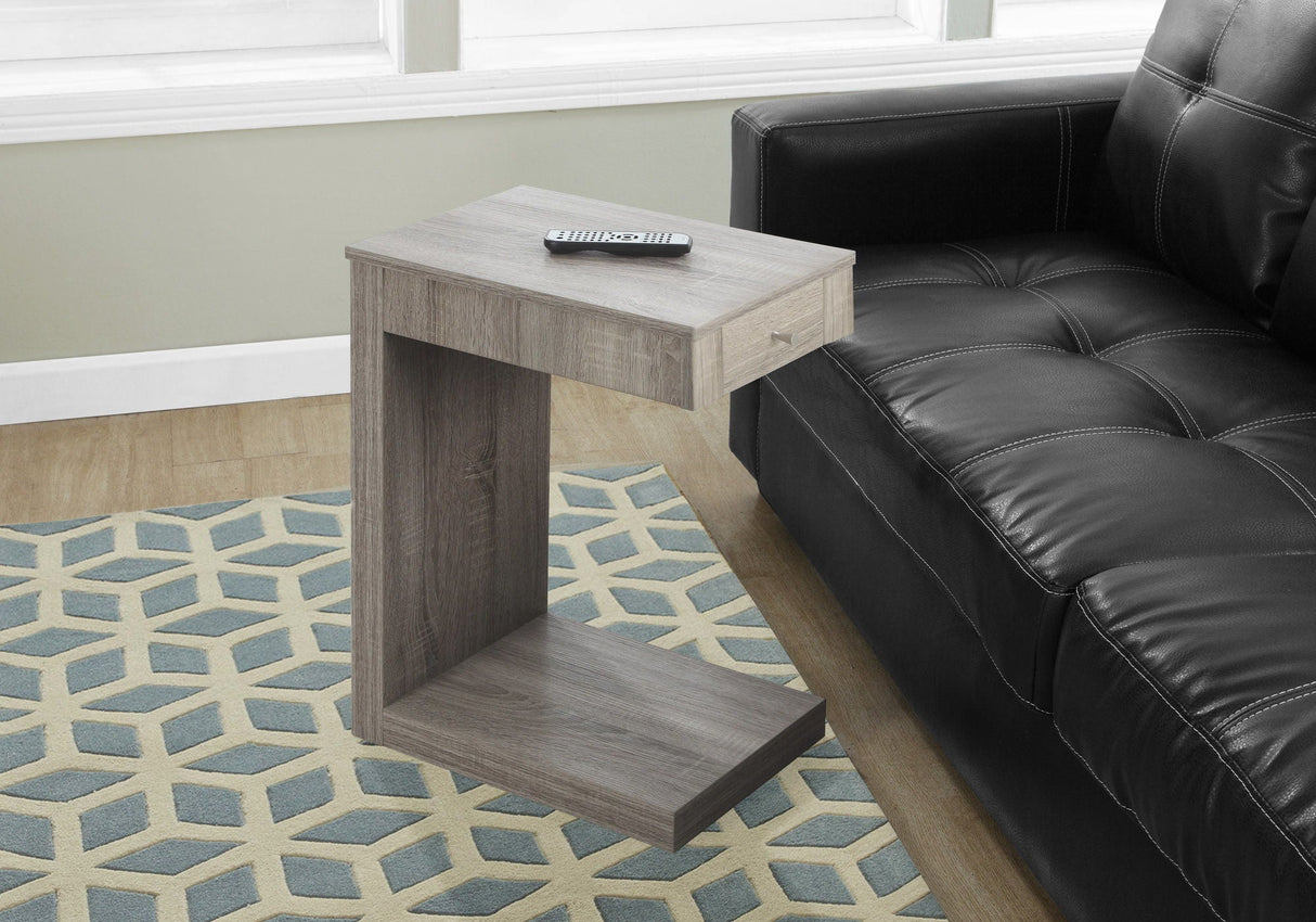 Accent Table, C - Shaped Contemporary & Modern - Taupe by Couch.com