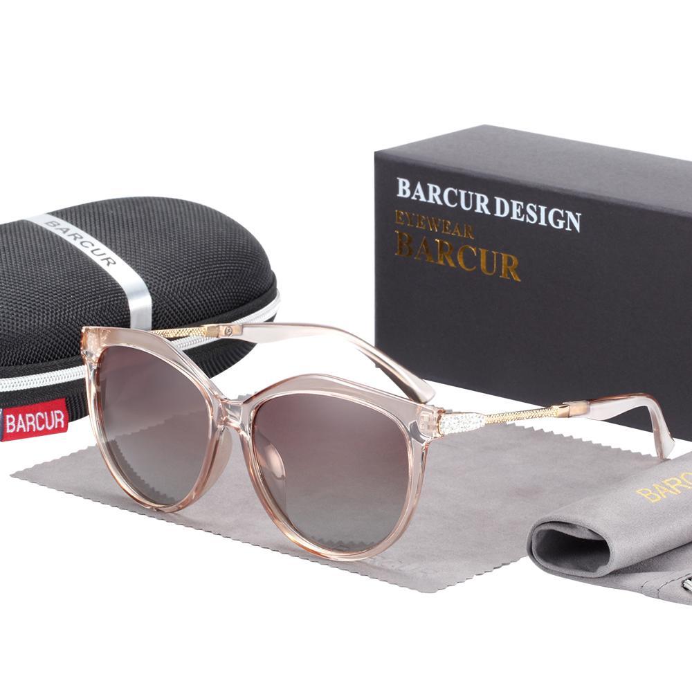 Stevvex Polarized Cat Eye Sunglasses Women Gradient Round Sun glasses for Women oculos lunette de soleil femme