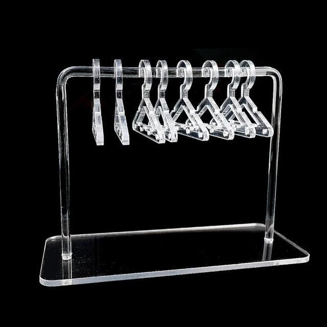 8PCS Hanger Transparent Acrylic Jewelry Creative Display Rack Earring Jewelry Storage Pendants Storage Ornaments Dangle Earring Hanging Organizer Mini Earring Necklace Hanger Jewelry Organizer