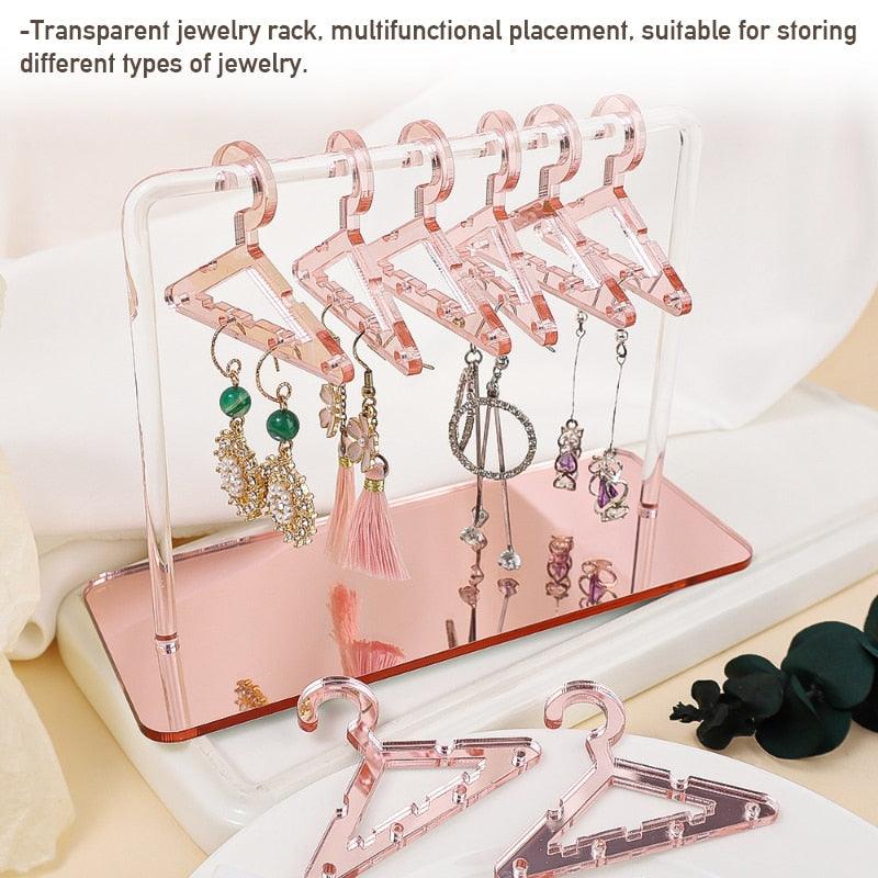 8PCS Hanger Transparent Acrylic Jewelry Creative Display Rack Earring Jewelry Storage Pendants Storage Ornaments Dangle Earring Hanging Organizer Mini Earring Necklace Hanger Jewelry Organizer