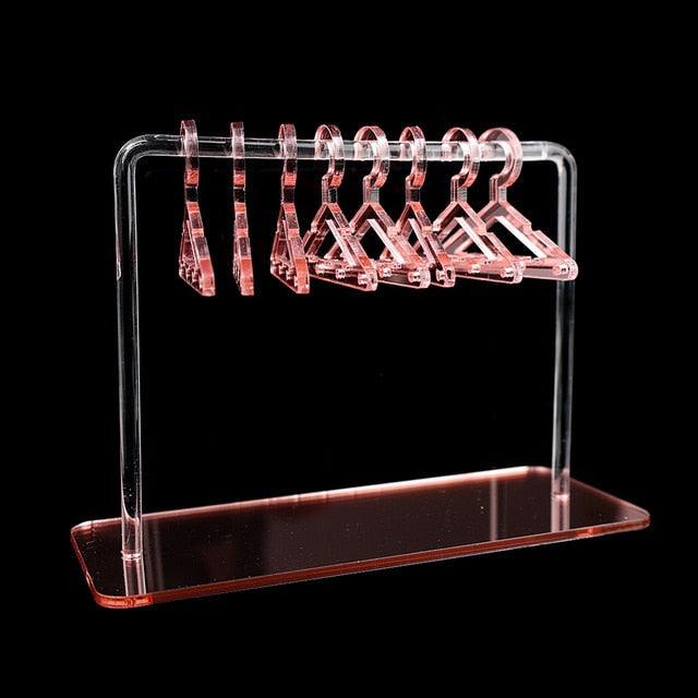 8PCS Hanger Transparent Acrylic Jewelry Creative Display Rack Earring Jewelry Storage Pendants Storage Ornaments Dangle Earring Hanging Organizer Mini Earring Necklace Hanger Jewelry Organizer