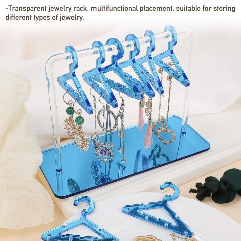 8PCS Hanger Transparent Acrylic Jewelry Creative Display Rack Earring Jewelry Storage Pendants Storage Ornaments Dangle Earring Hanging Organizer Mini Earring Necklace Hanger Jewelry Organizer
