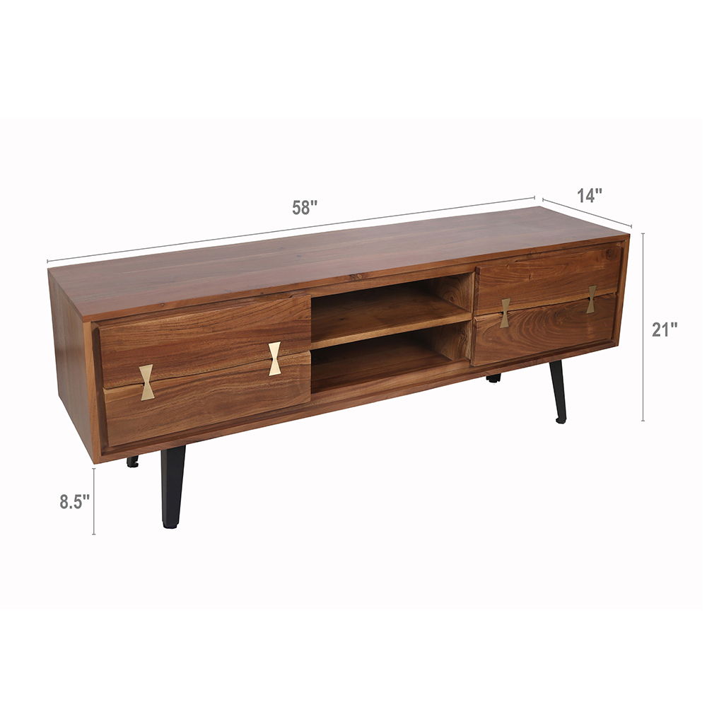 Asther - Acacia Wood TV Cabinet - Natural Wood / Brown by Couch.com