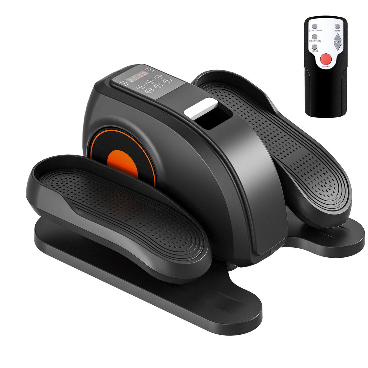 Under Desk Elliptical Machine, Quiet & Portable Electric Seated Pedal Exerciser With Remote Control & Adjustable Speeds - Black by Couch.com