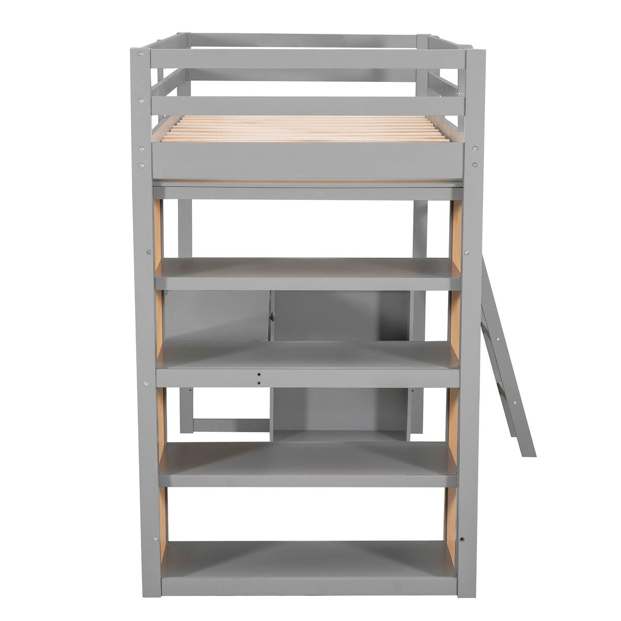 Loft Bed With Ladder, Shelves, And Desk by Couch.com