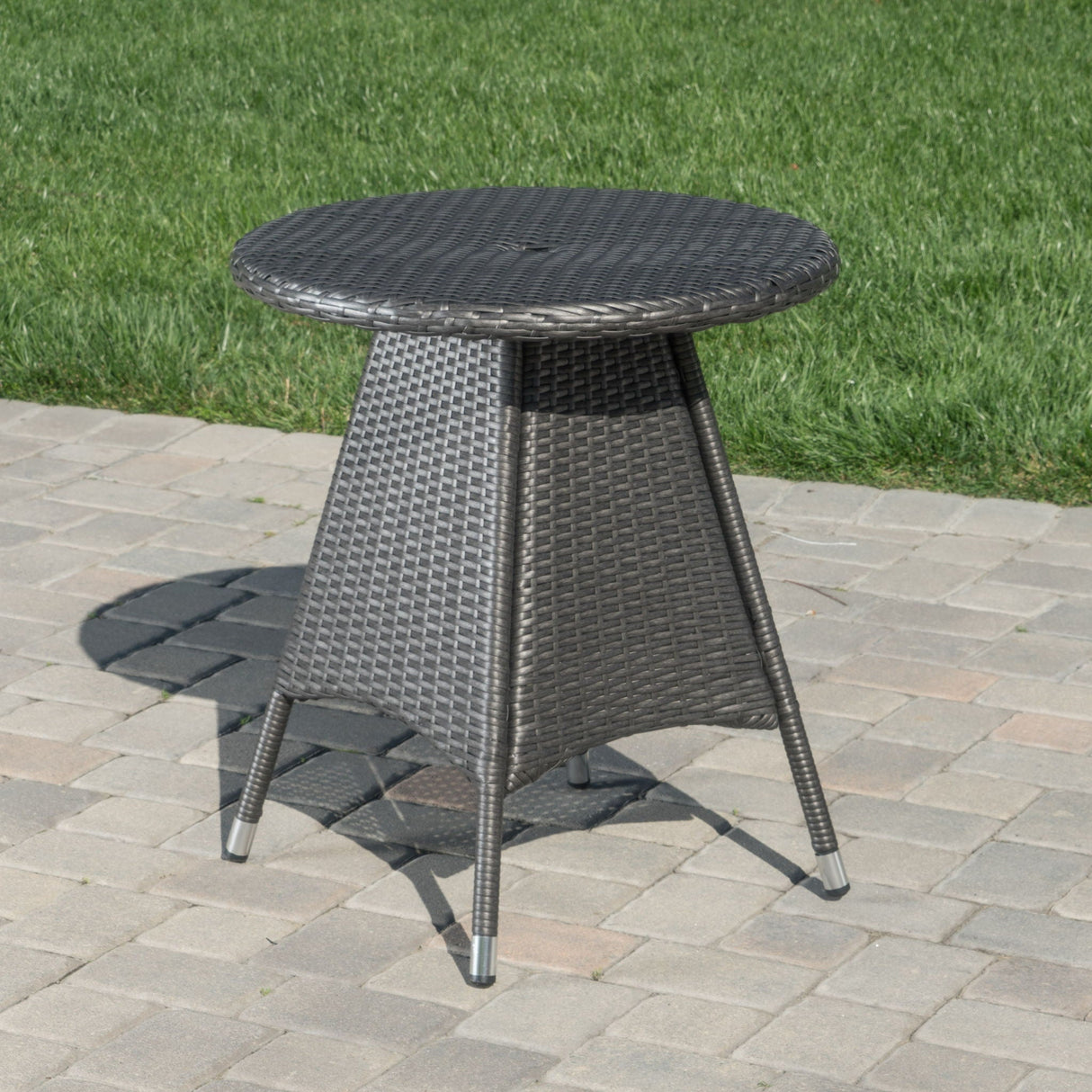 Outdoor Rattan Bistrotable With Surface Round - Gray by Couch.com