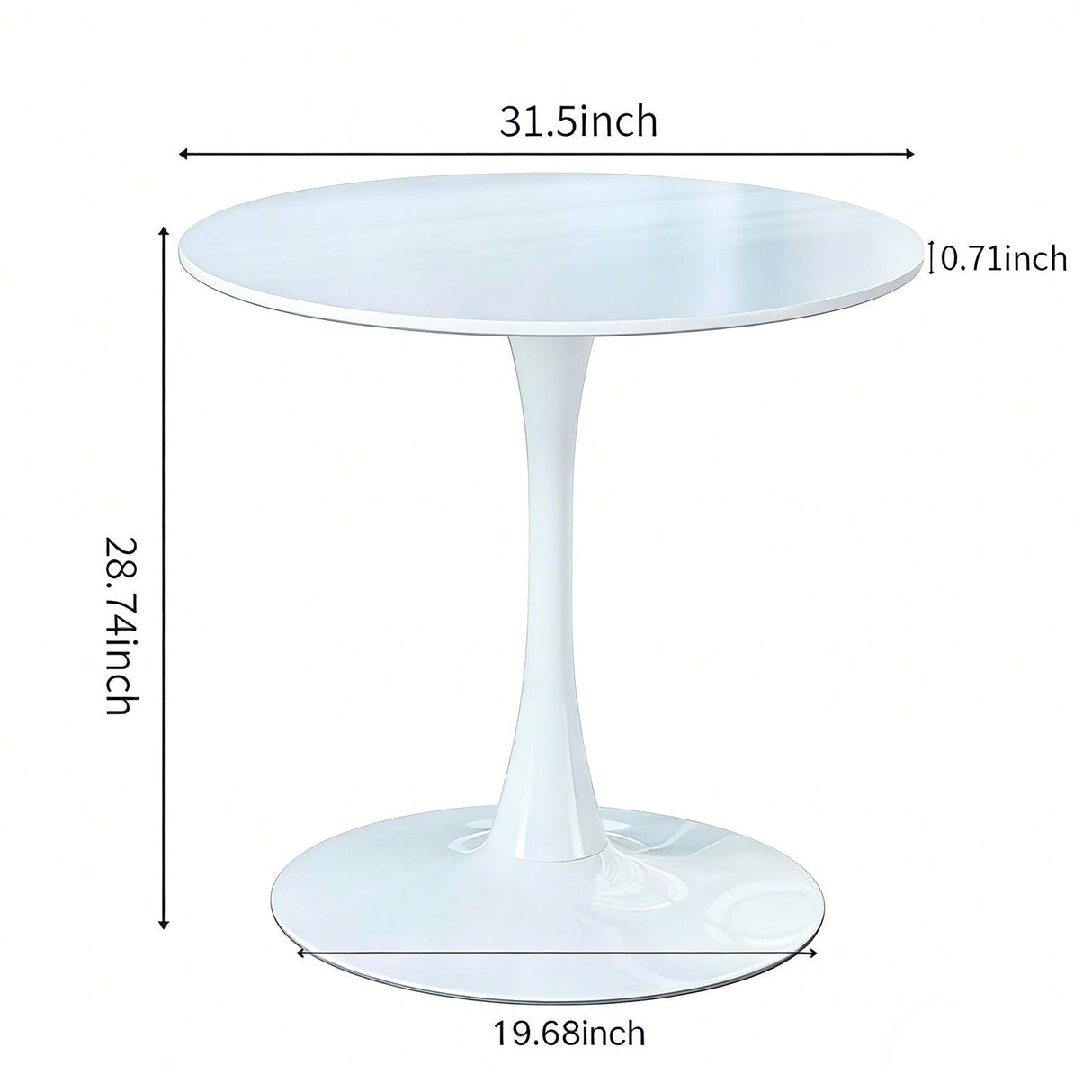 Mid-Century Tulip Table With Round Top and Pedestal Base