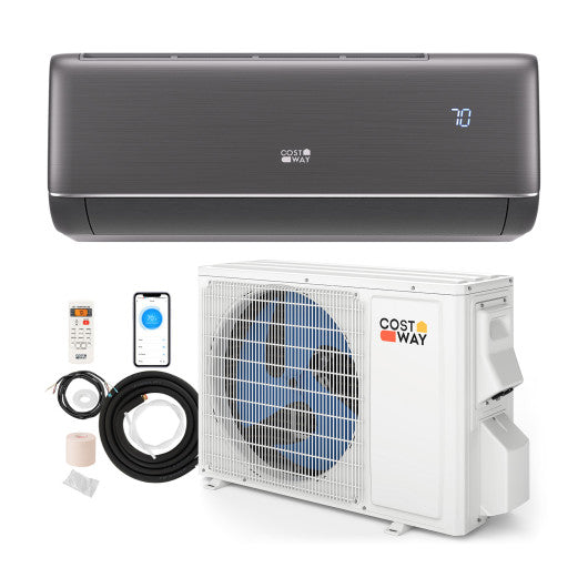 9100 BTU 20.5 SEER2 115V WiFi Enabled Mini Split AC Compatible with Alexa Gray