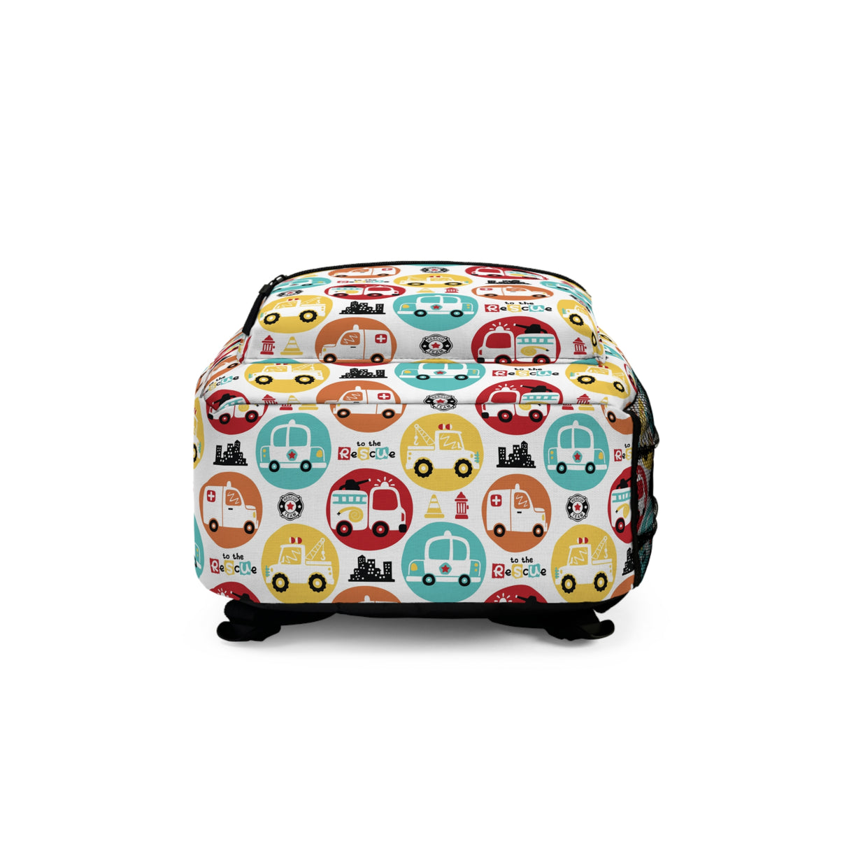 Kids Rescue Vehicles White Backpack