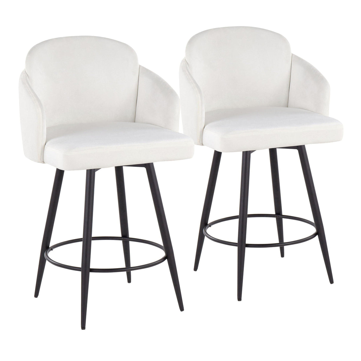 Dahlia - Contemporary Fixed Height Counter Stool With Round Footrest (Set of 2) by Couch.com