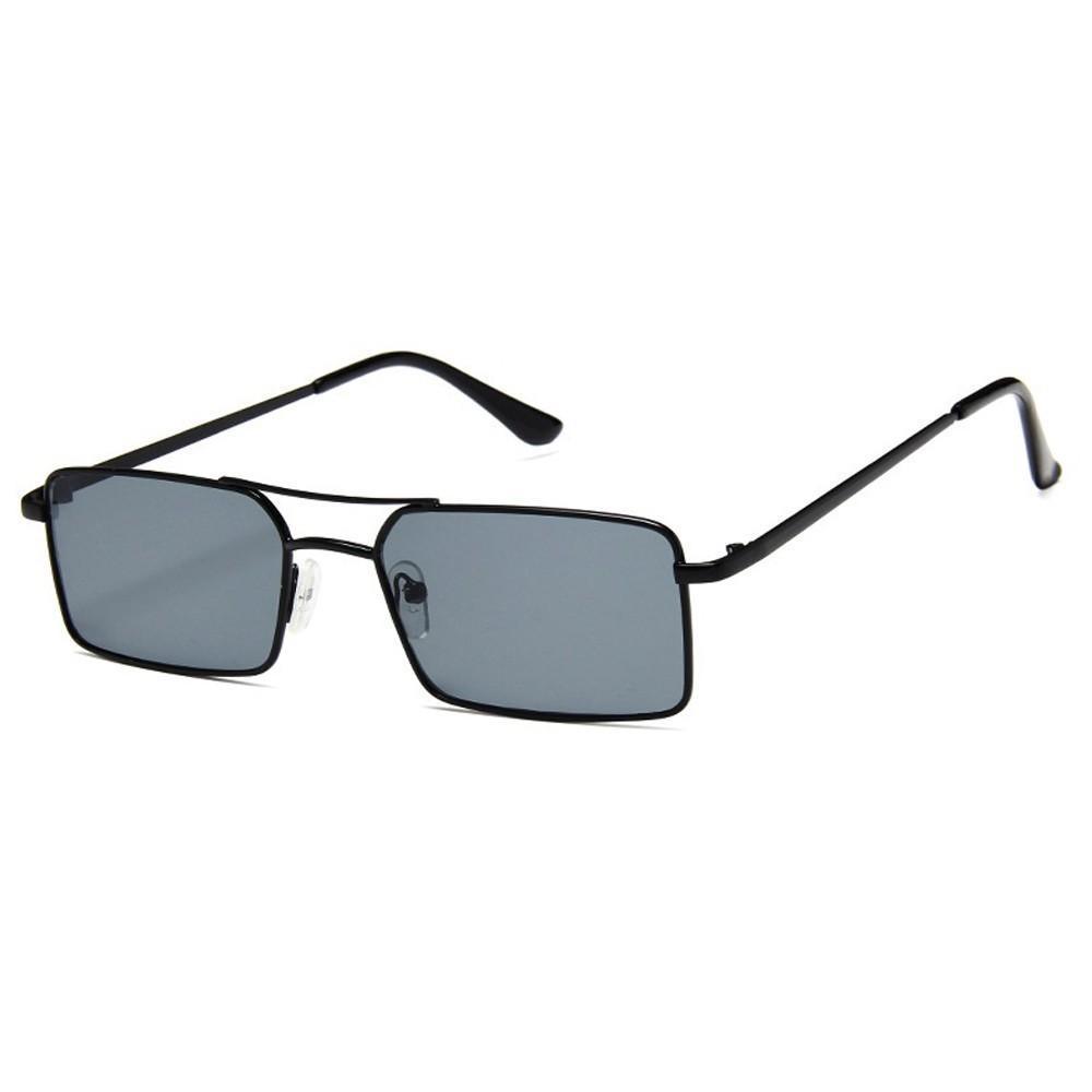 Luxury Famous Retro Modern Square Unisex Men and Women‘s Sunglasses With Alloy Metal Small Frame With Clear Double Bridge Men's Sunglasses