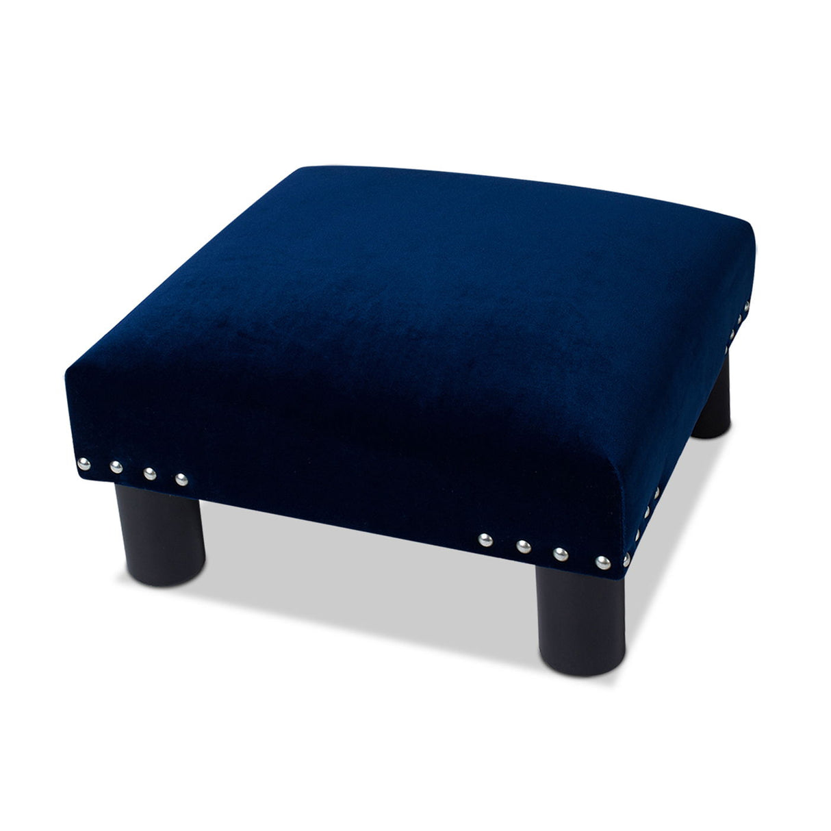 Jules - Square Accent Footstool Ottoman - Navy Blue by Couch.com