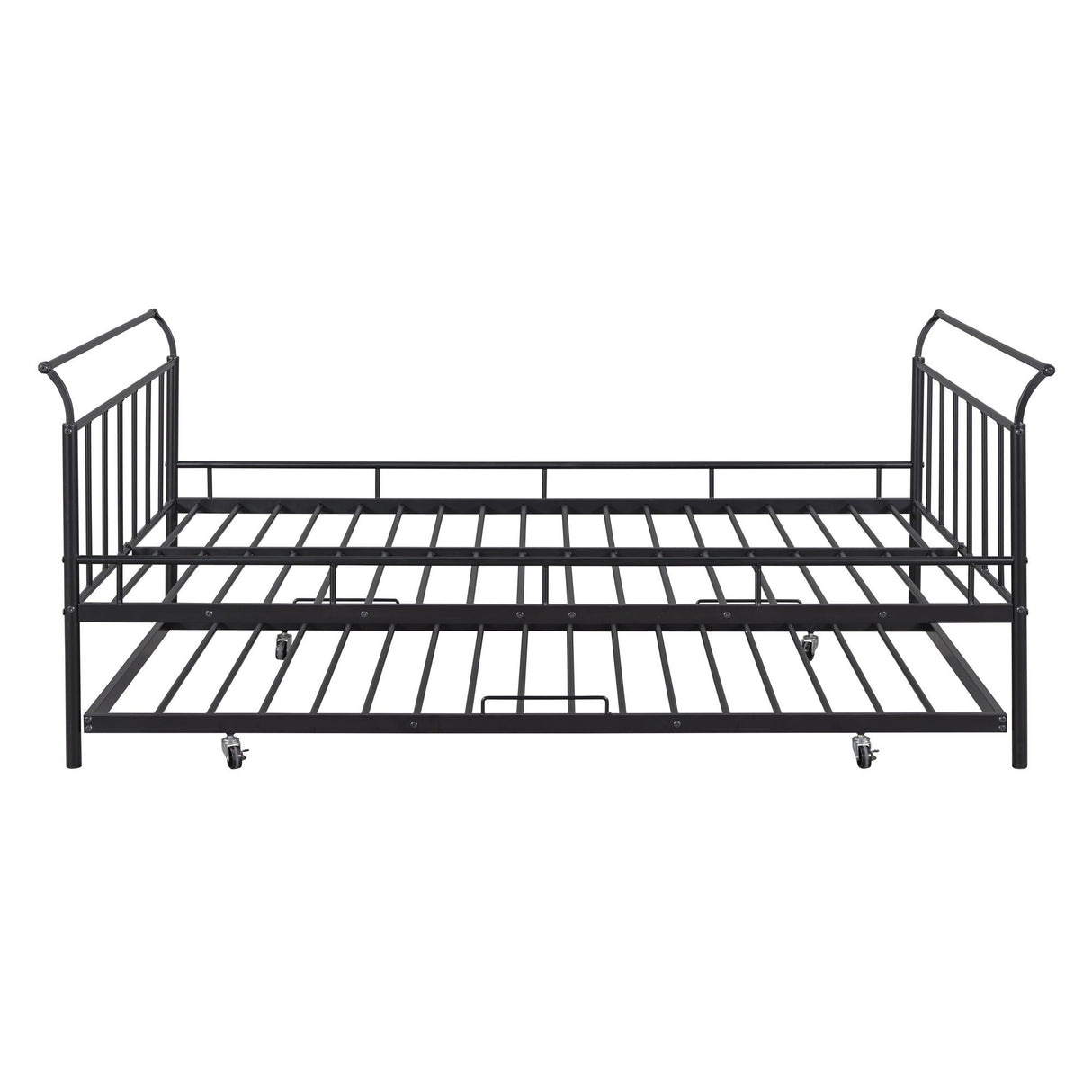 Metal Daybed With Curved Handle Design And Trundle by Couch.com