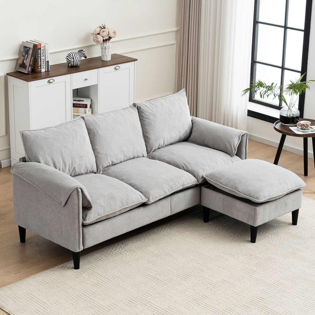Convertible Combination Sofa With Footstools With Storage by Couch.com