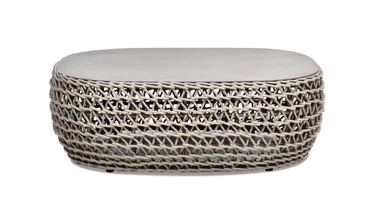 Willow - Oval Woven Patio Coffee Table, Wicker Frame by Couch.com