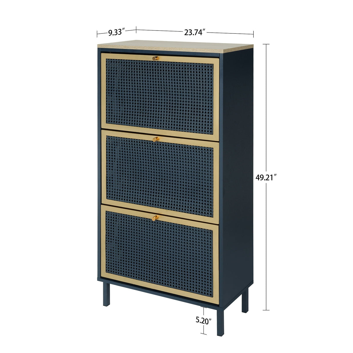 Modern Rattan 3 Door Shoe Rack Cabinet For Entryway by Couch.com