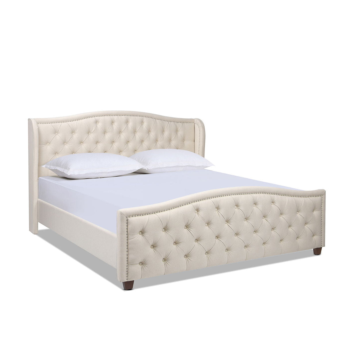Fontana - Handcrafted Wingback Upholstered Platform Bed Frame by Couch.com