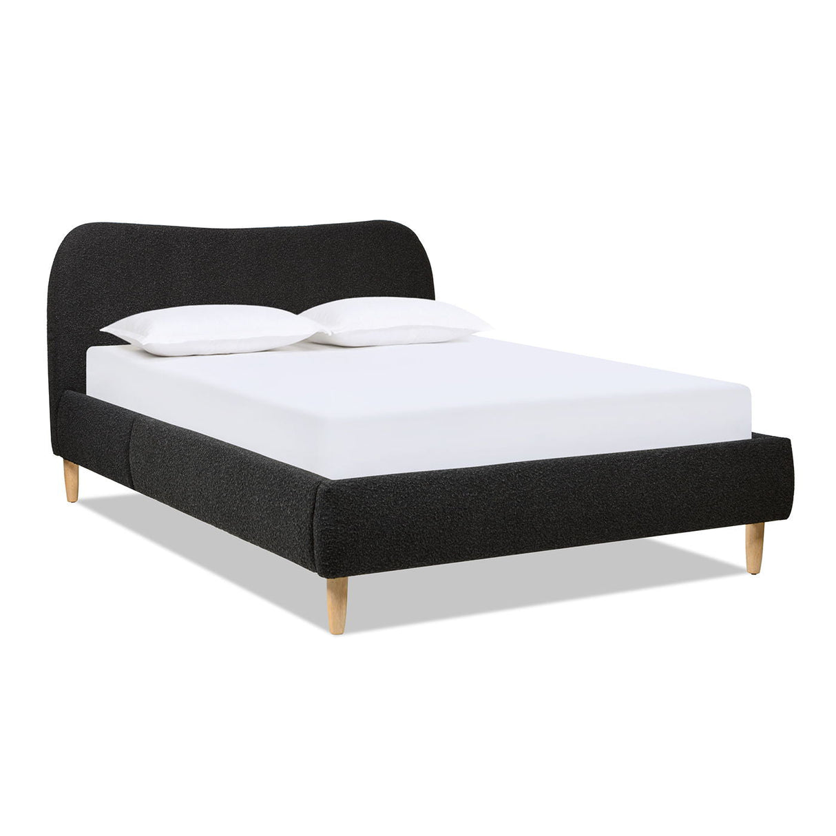 Roman - Curved Headboard Upholstered Platform Bed by Couch.com