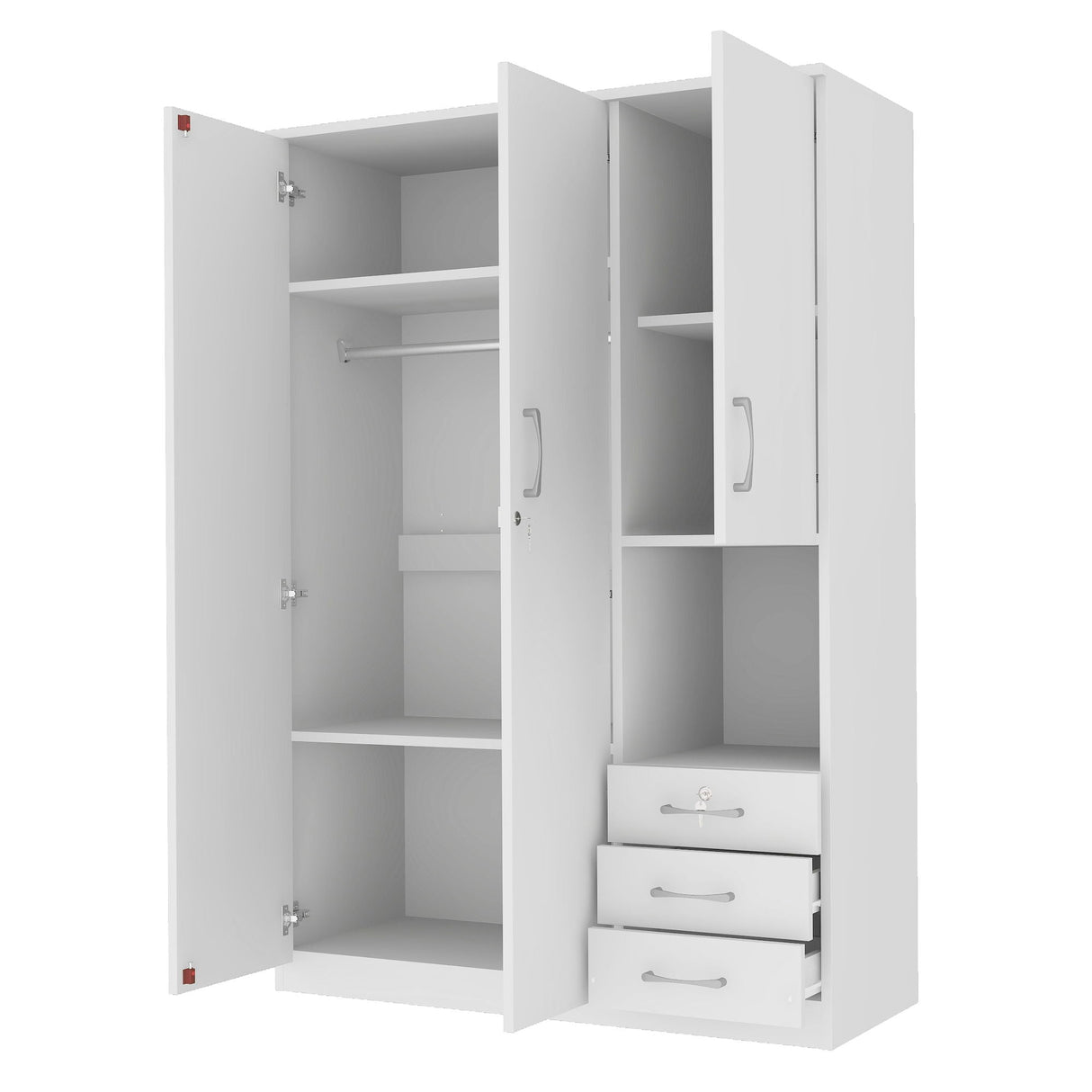 2 Doors Wardrobe Storage For Bedroom With Shelves And 3 Drawers by Couch.com