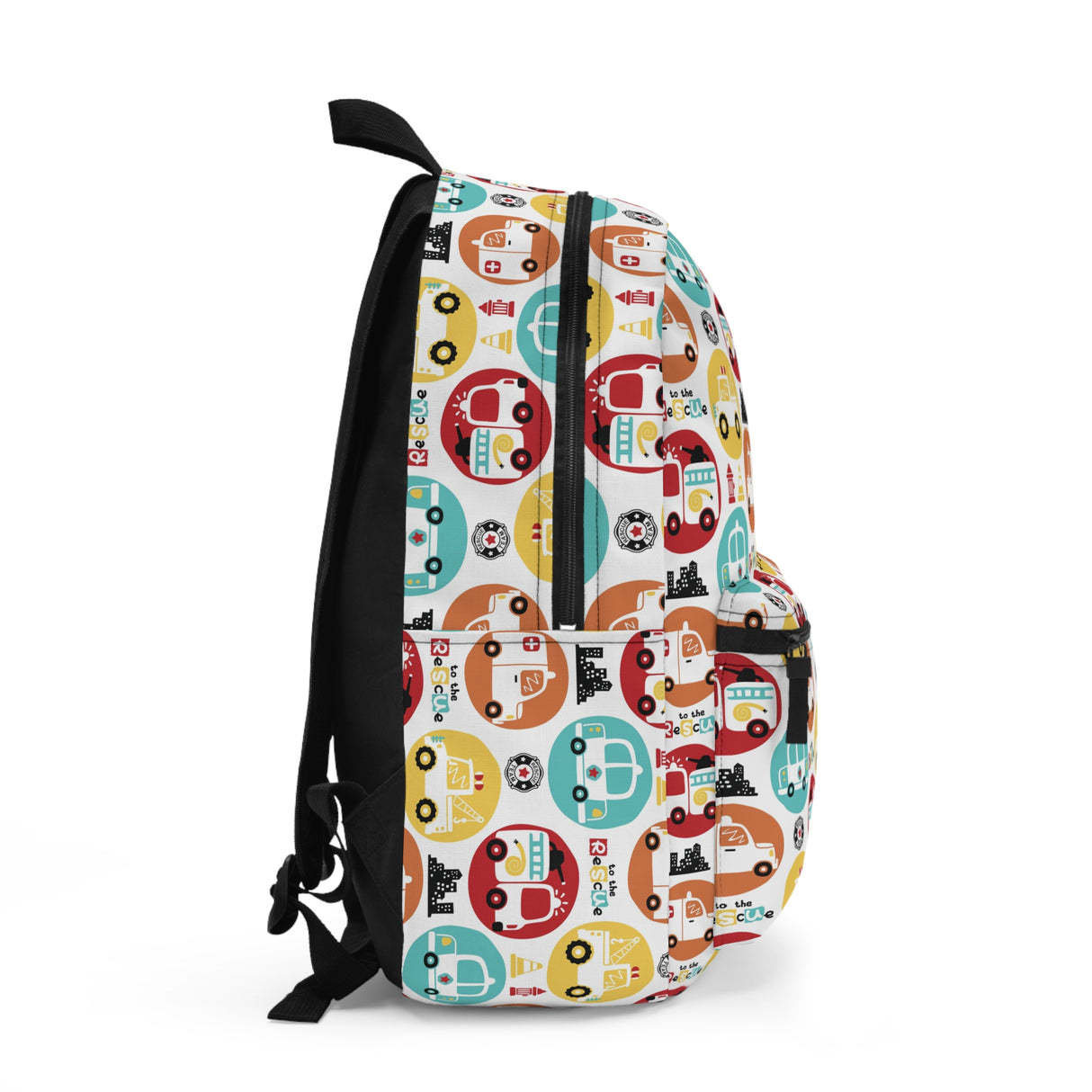 Kids Rescue Vehicles White Backpack