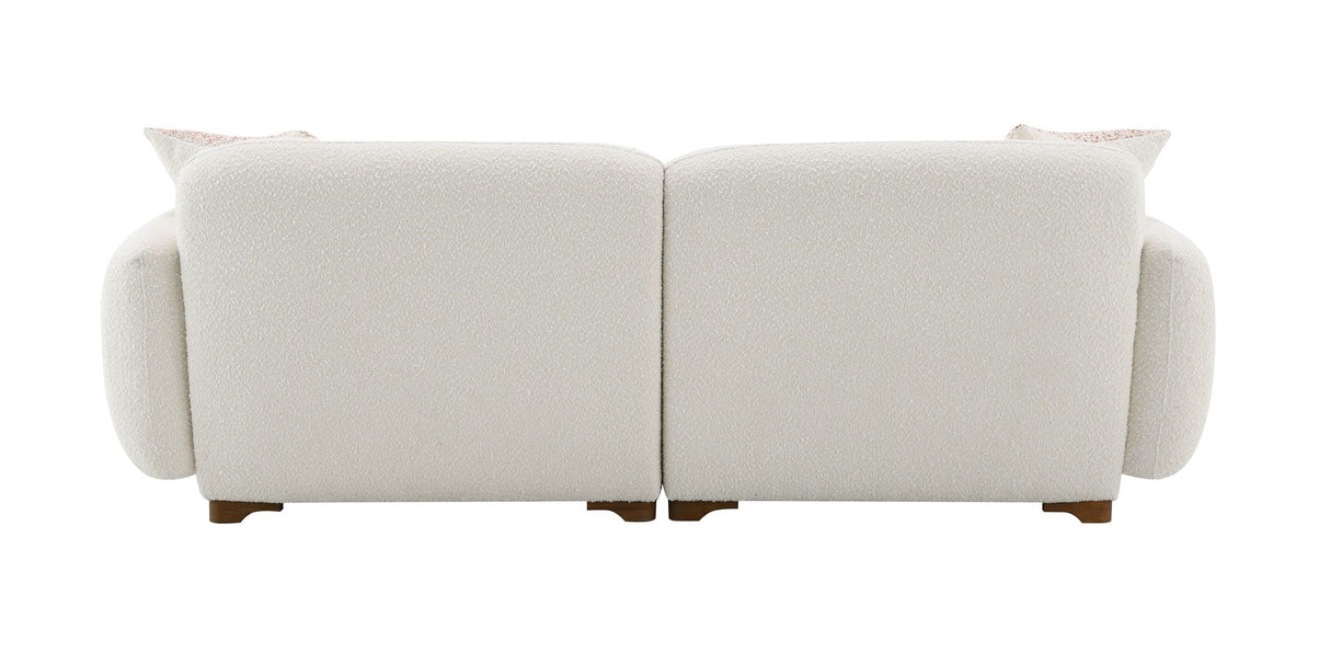 Darius - Boucle Sofa With 2 Toss Pillows - Beige