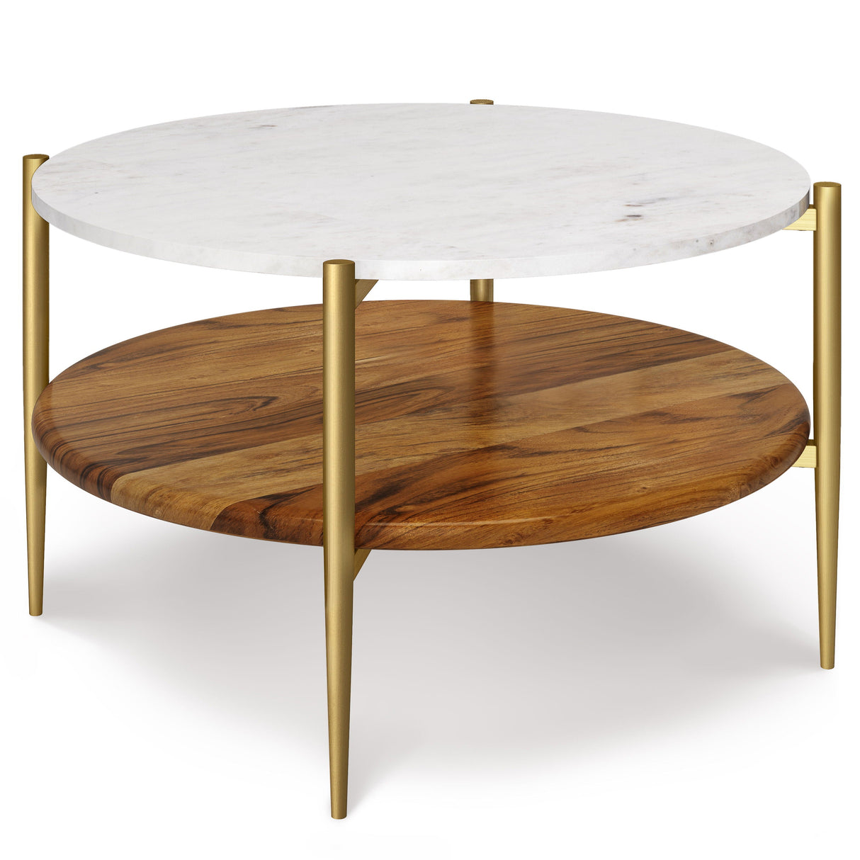Wagner - Round Marble & Wood Table by Couch.com