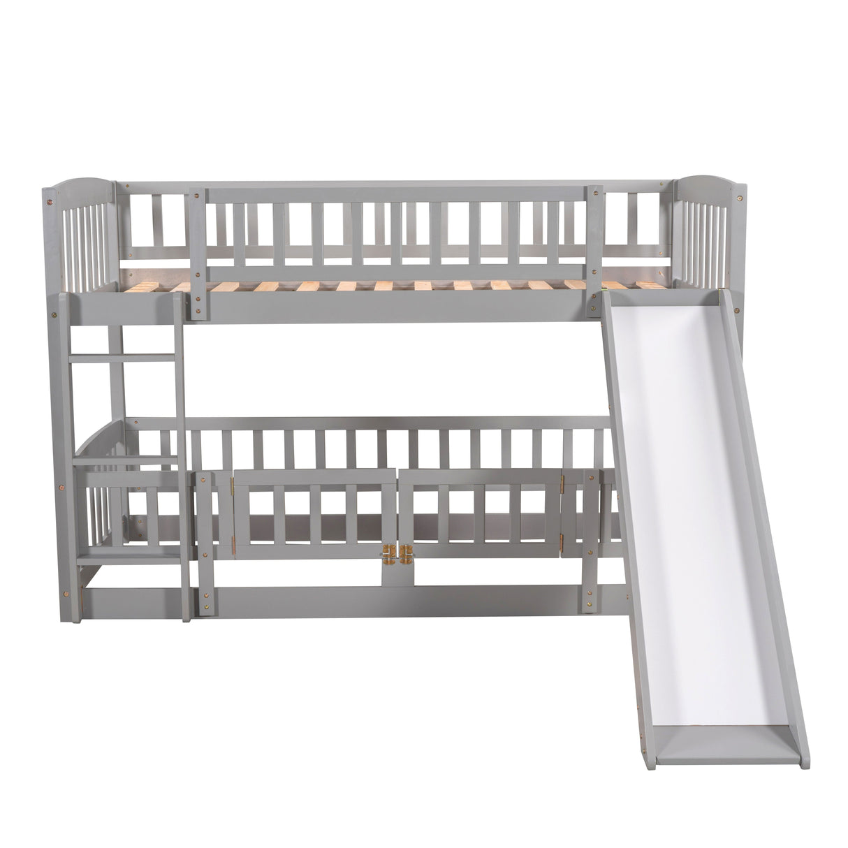 Low Bunk Bed With Slide, Fence And Ladder by Couch.com