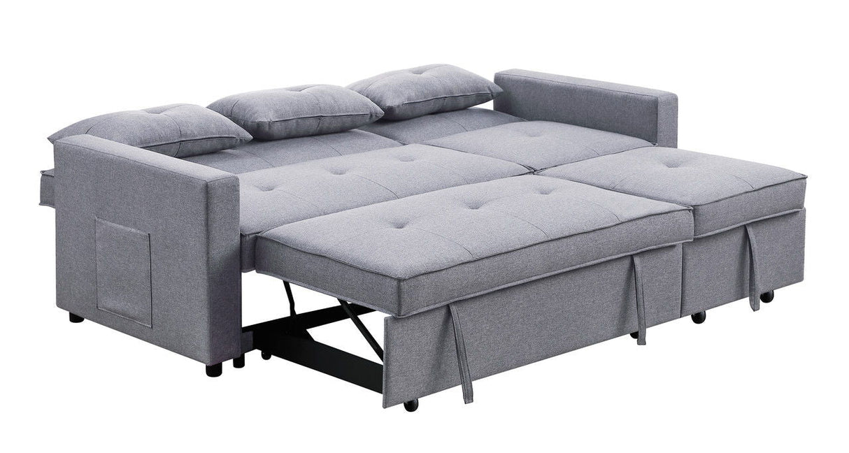 Zoey - Linen Convertible Sleeper Sofa With Side Pocket by Couch.com