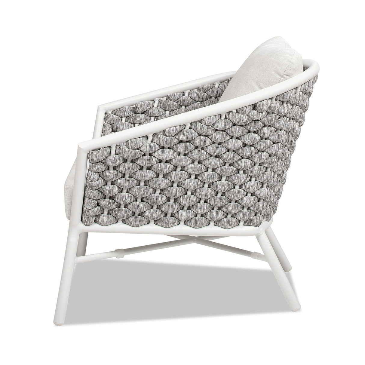 Rowan - Rope Barrel Back Patio Accent Arm Chair (Set of 2) - Optic White by Couch.com