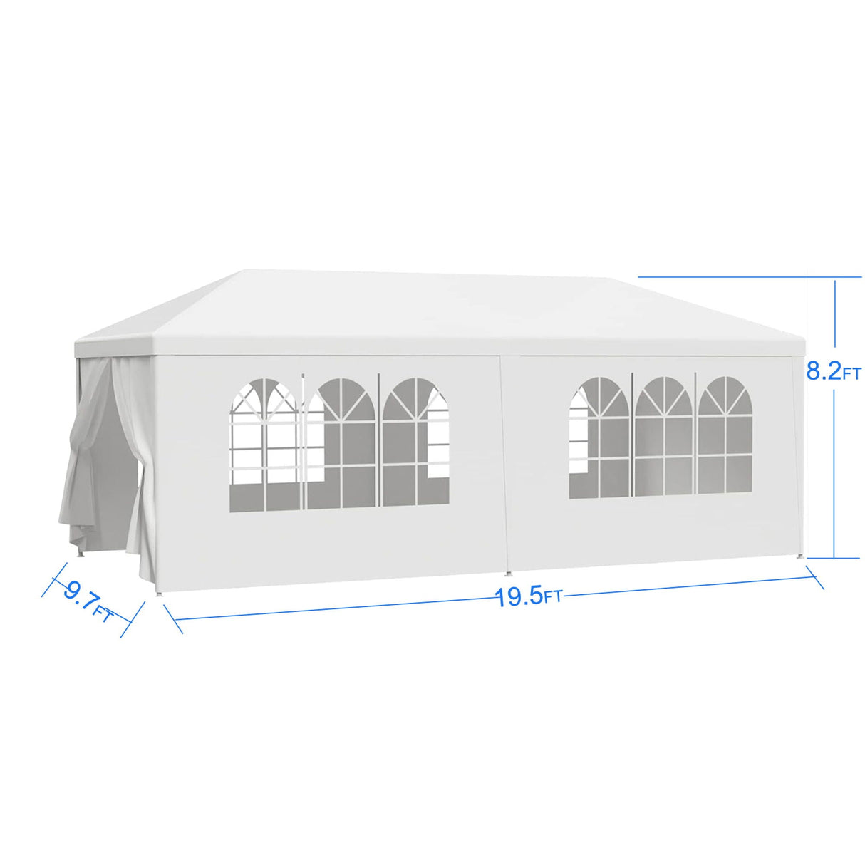 Wedding Party Canopy Tent Outdoor Gazebo With 6 Removable Sidewalls - White by Couch.com