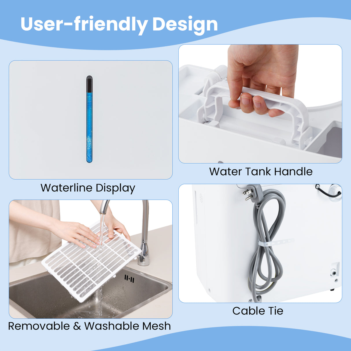 94.5 Pints Dehumidifier with 24H Timer and LED Display-White