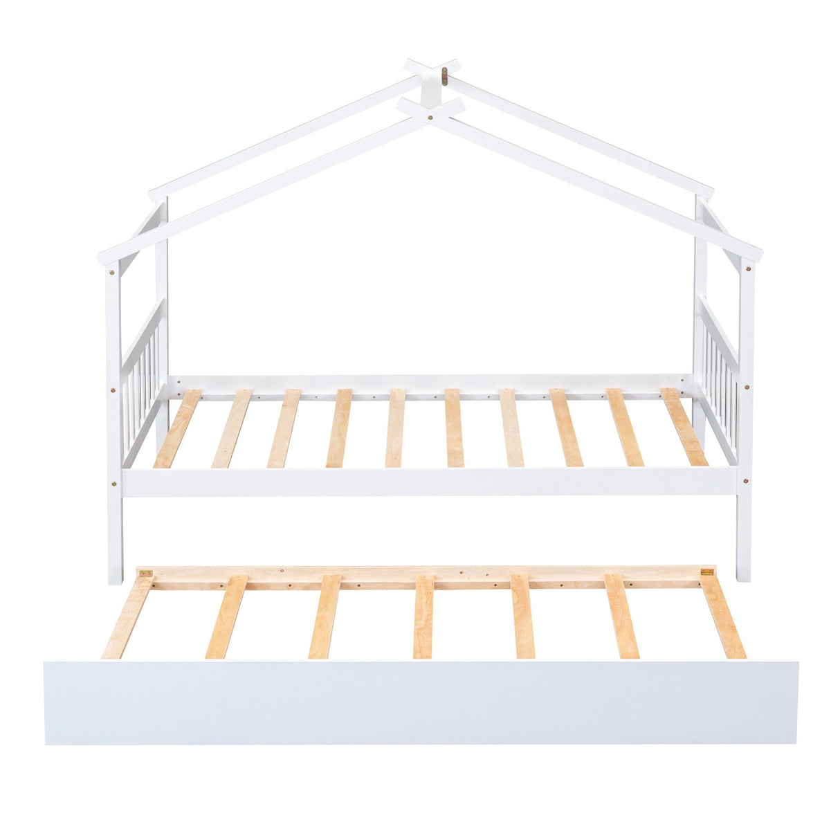 Wooden House Bed With Twin Size Trundle by Couch.com