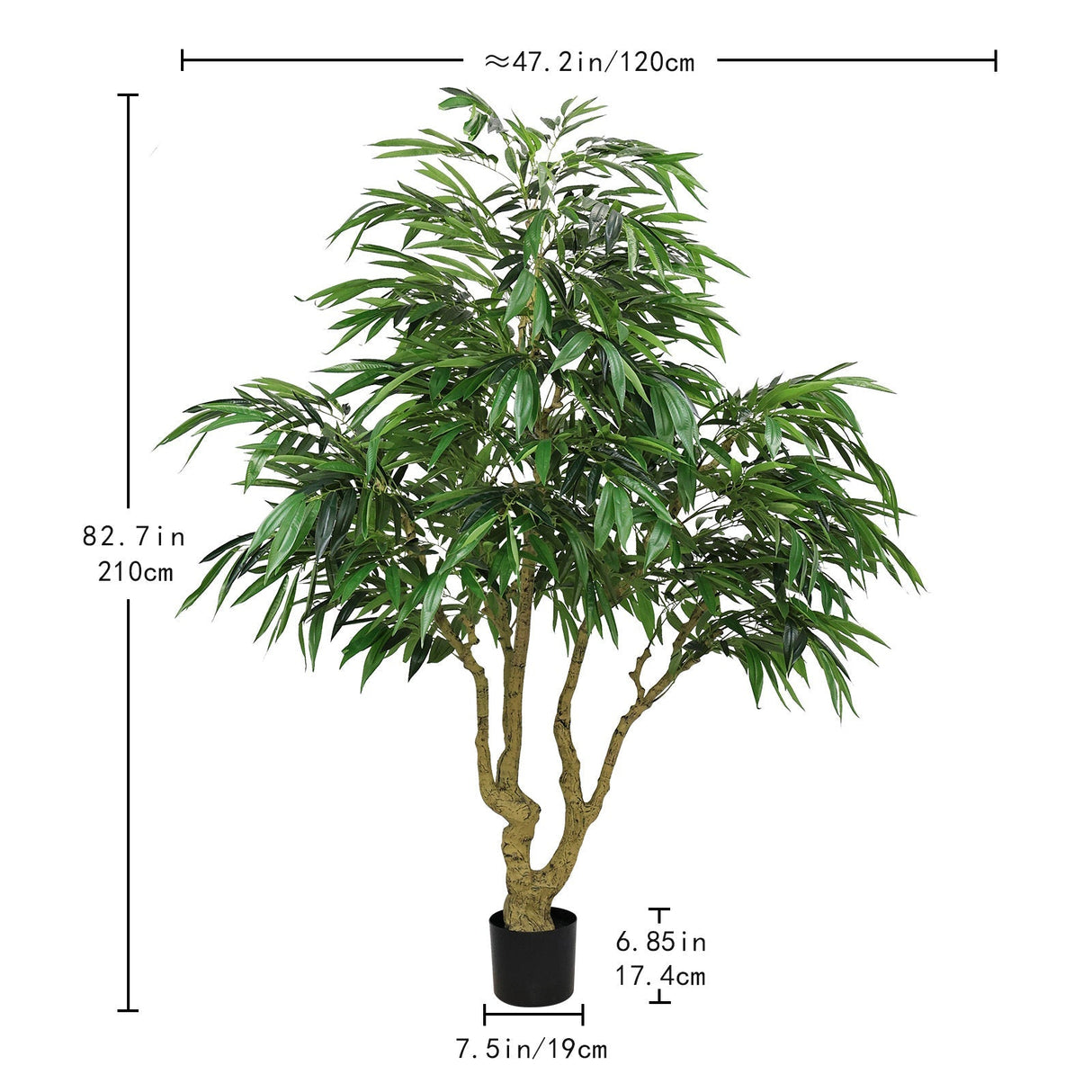 7FT Artificial Willow Tree Indoor Faux Greenery Plant