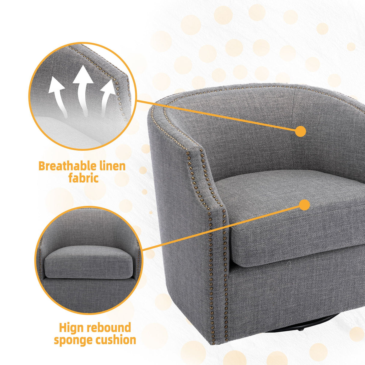 Coolmore - Swivel Chair Living Room Chair by Couch.com